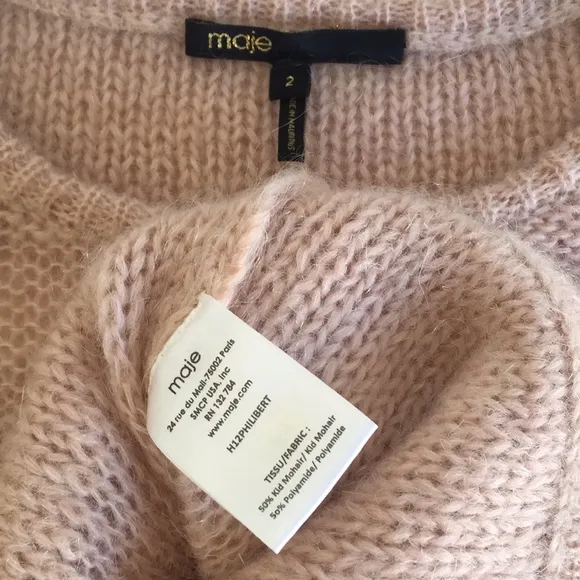 Maje pink mohair Crew neck Sweater