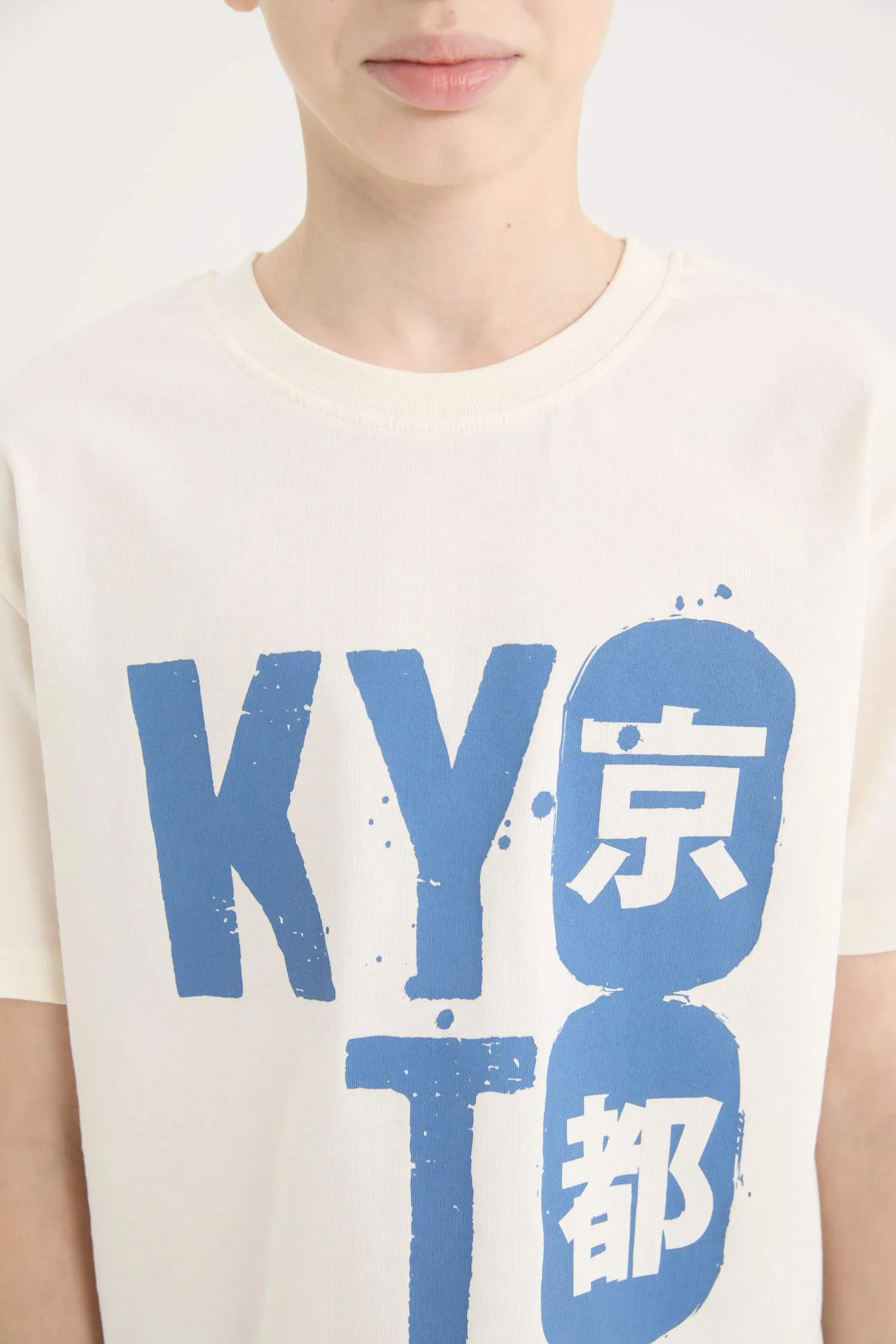 Men's Kids Bicycle Collar Printed Short Sleeve T-shirt