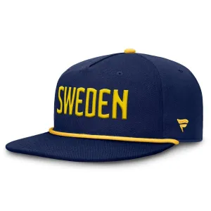 Men's Sweden Fanatics Navy 2025 4 Nations Face-Off Golfer Snapback Hat