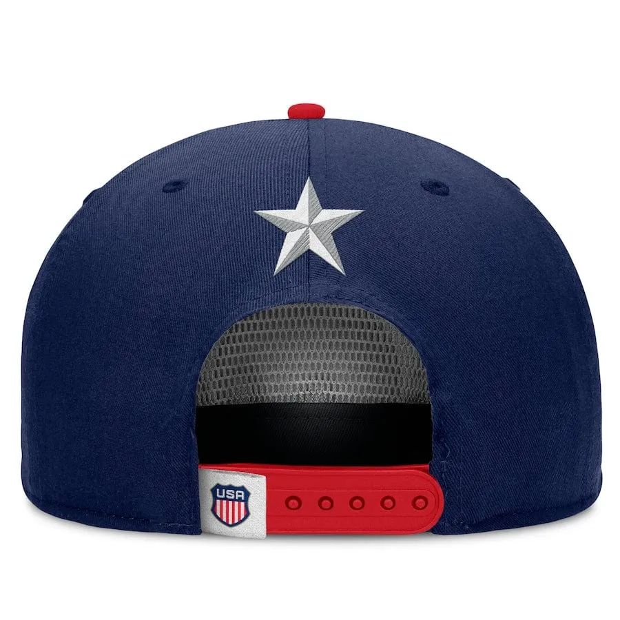 Men's USA Fanatics Navy/Red 2025 4 Nations Face-Off Golfer Snapback Hat