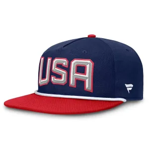Men's USA Fanatics Navy/Red 2025 4 Nations Face-Off Golfer Snapback Hat