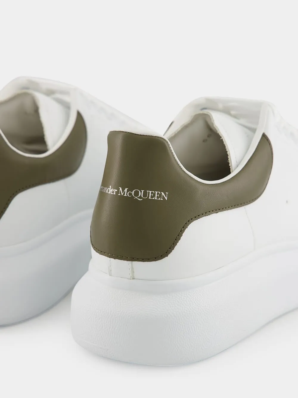 Men's White and Khaki Oversized Sneakers