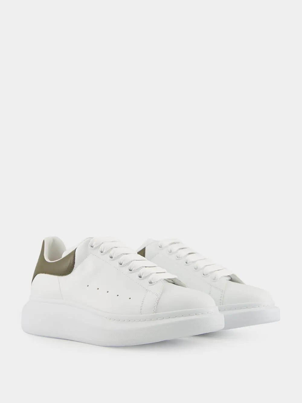 Men's White and Khaki Oversized Sneakers