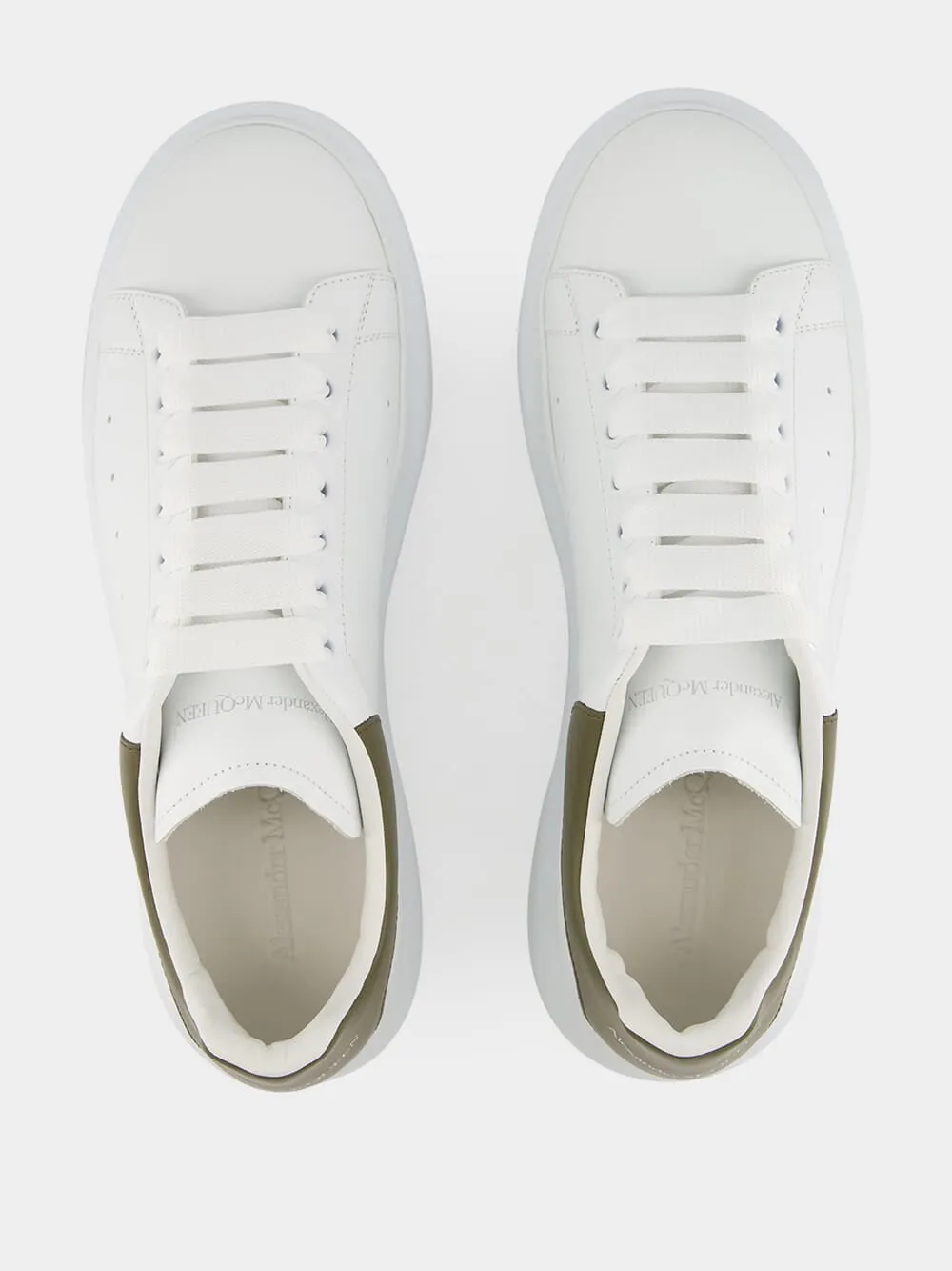 Men's White and Khaki Oversized Sneakers
