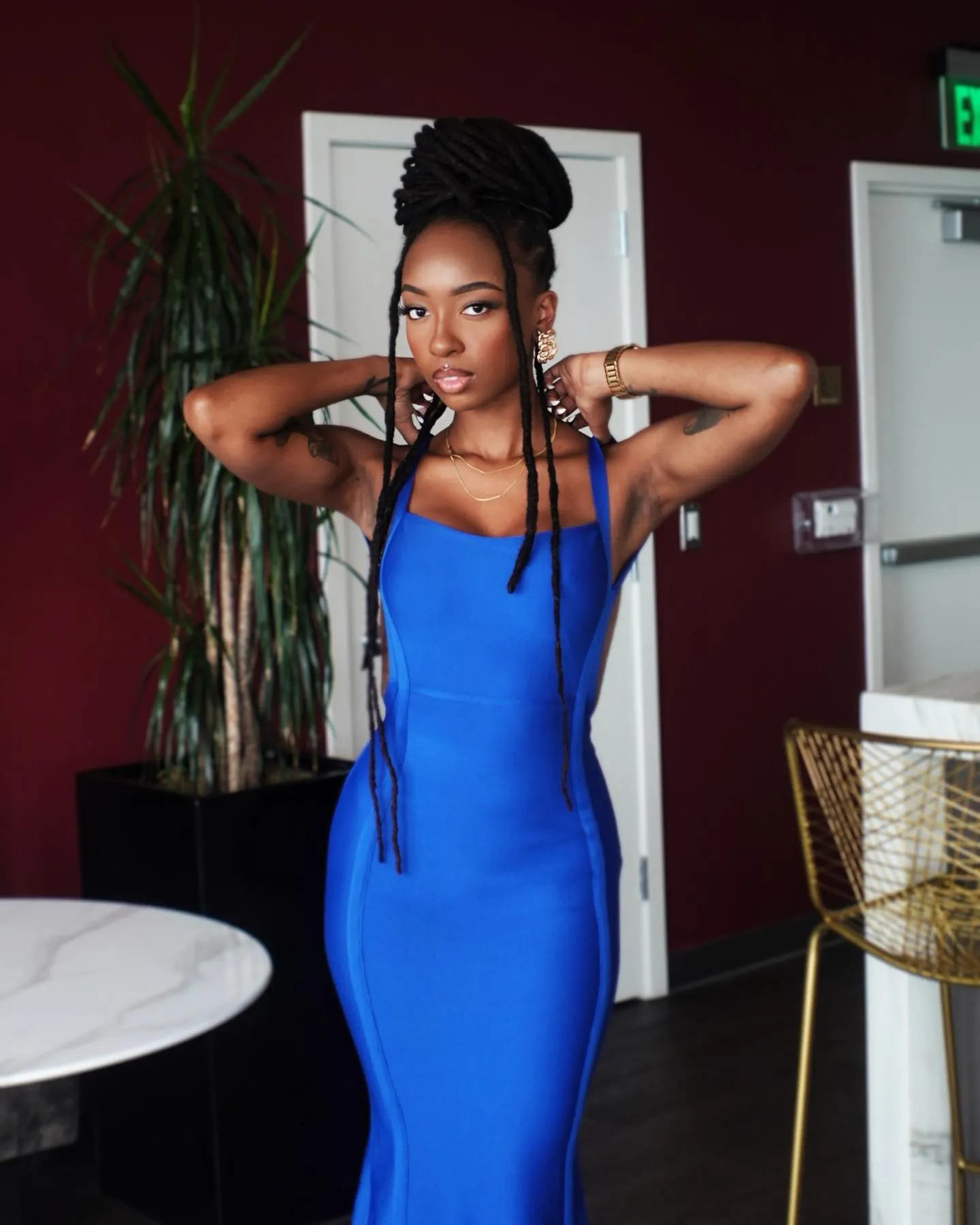 Mermaid Square Neck Backless Bandage Dress
