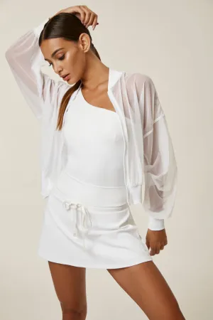 Mesh Tuck Sleeve Bomber