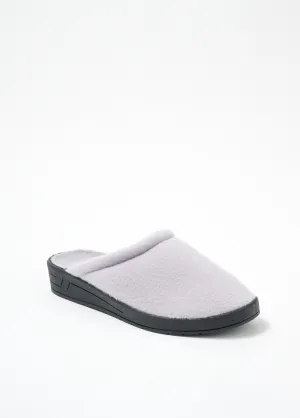 Mixed mule comfort width fleece slippers