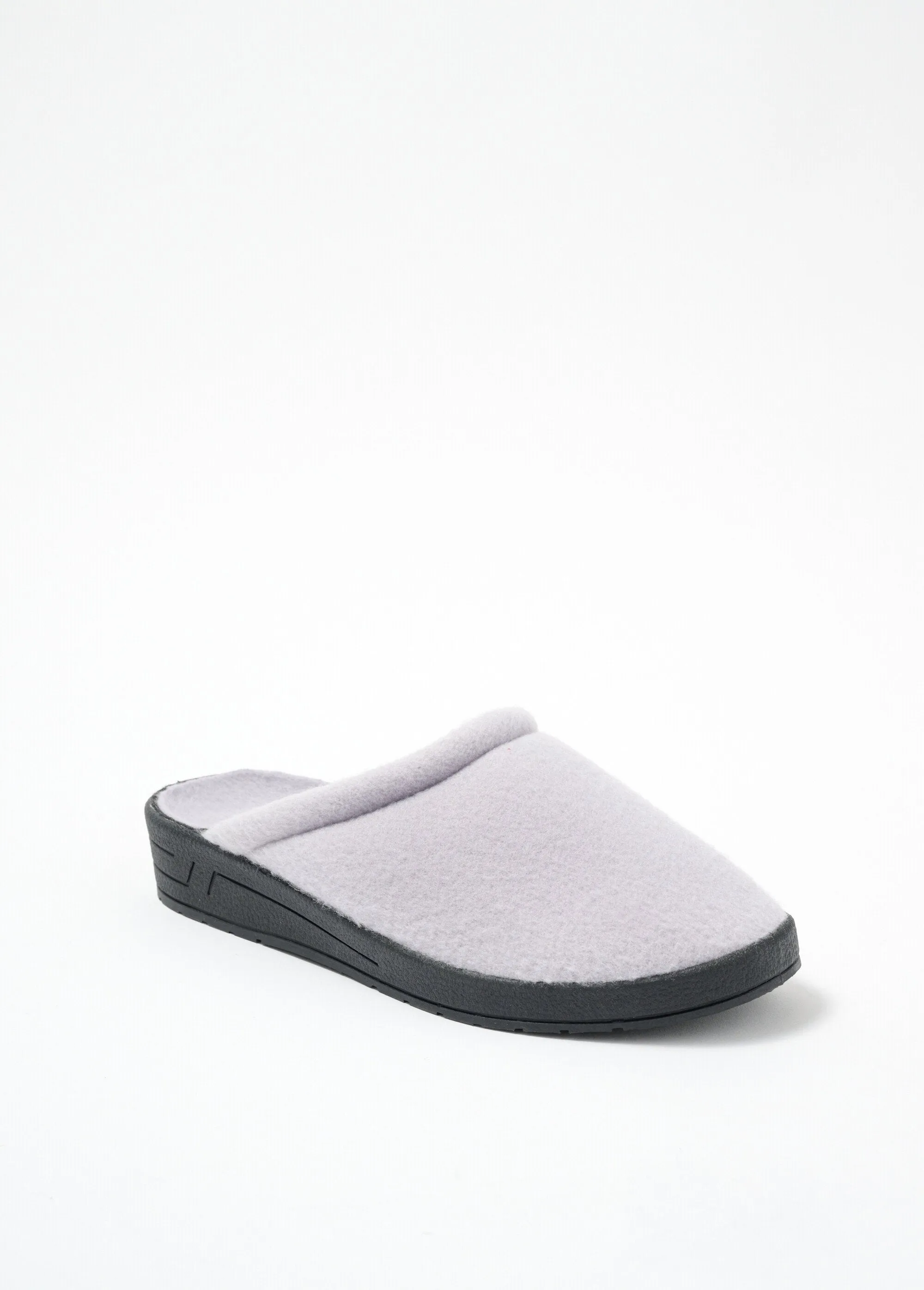Mixed mule comfort width fleece slippers