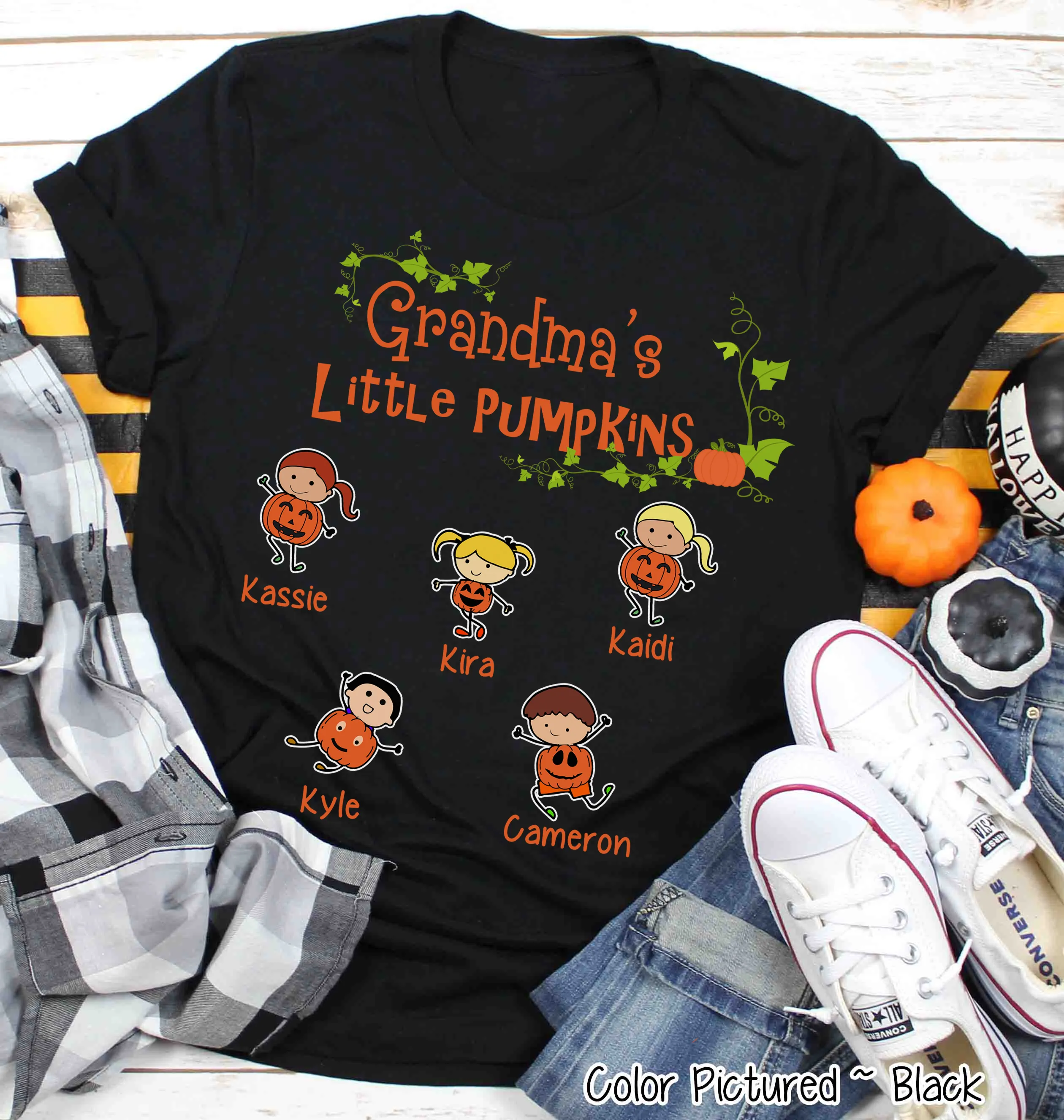Mom, Grandma, Grandpa etc. Little Pumpkins  ~ Custom Named Kids Pumpkin Tee