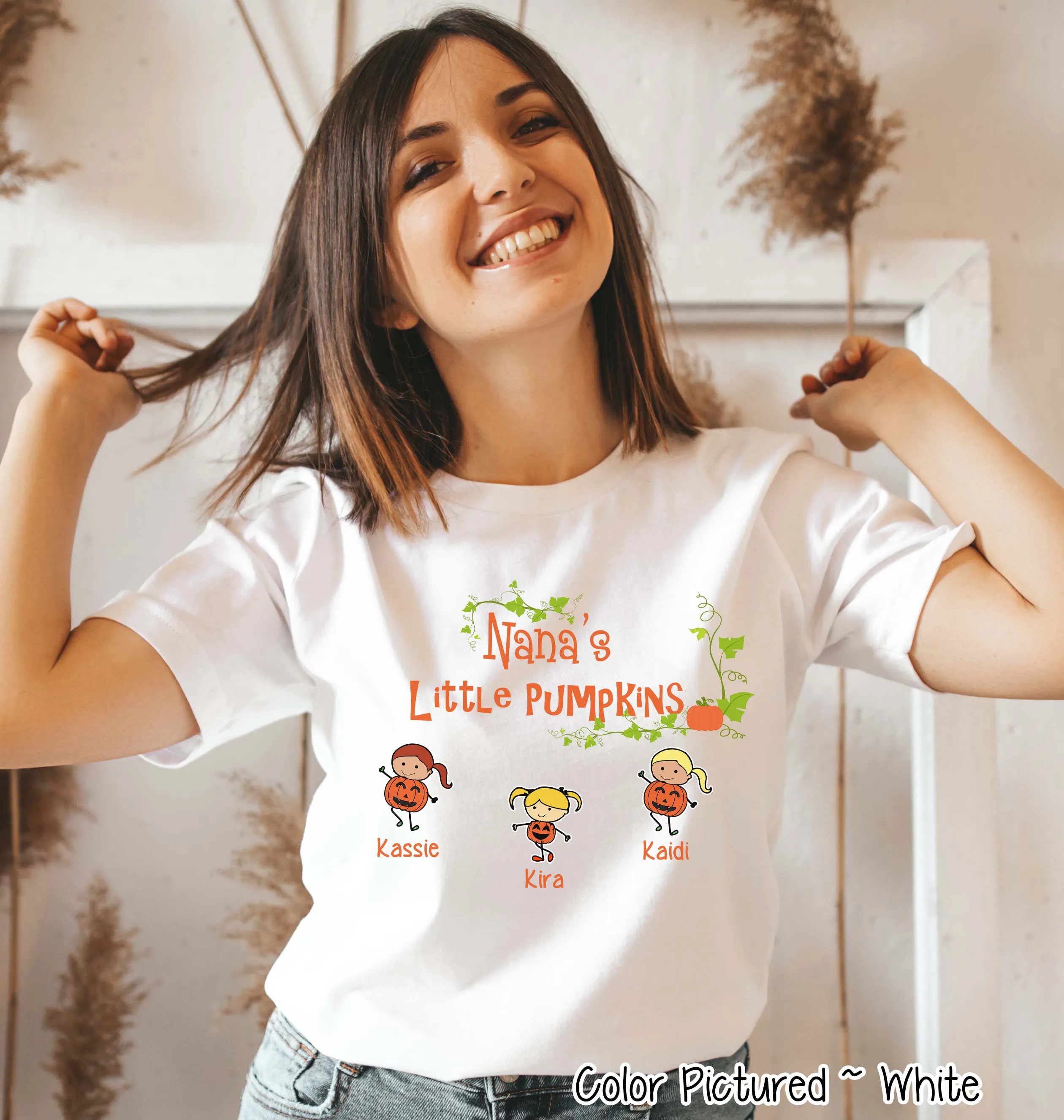 Mom, Grandma, Grandpa etc. Little Pumpkins  ~ Custom Named Kids Pumpkin Tee