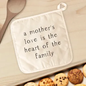 Mother's Love is the heart - Cotton Pot Holder