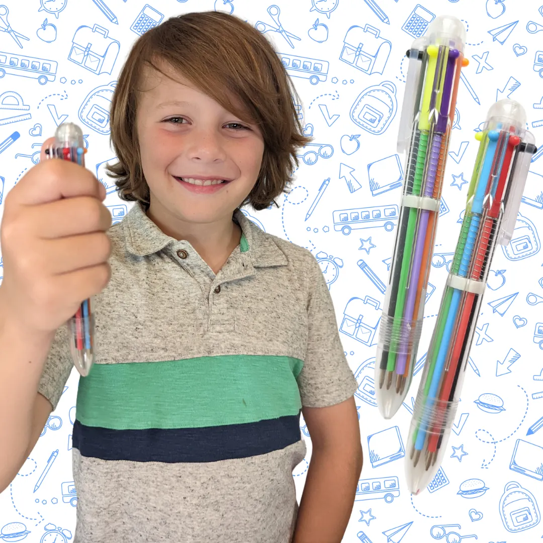 Multicolor Throwback Pens, set of 2