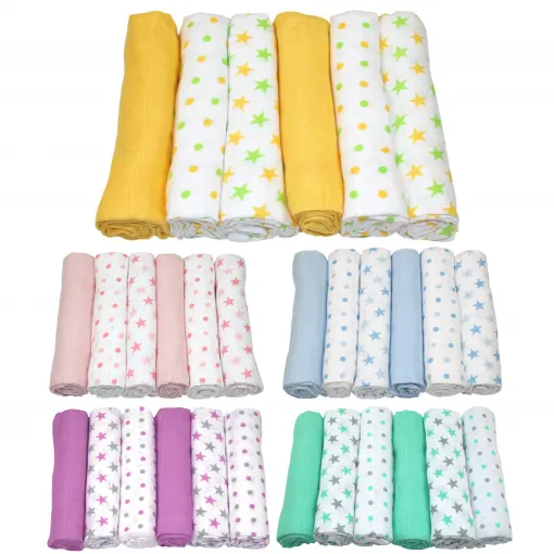 Muslin Squares 70x70cm 6pk