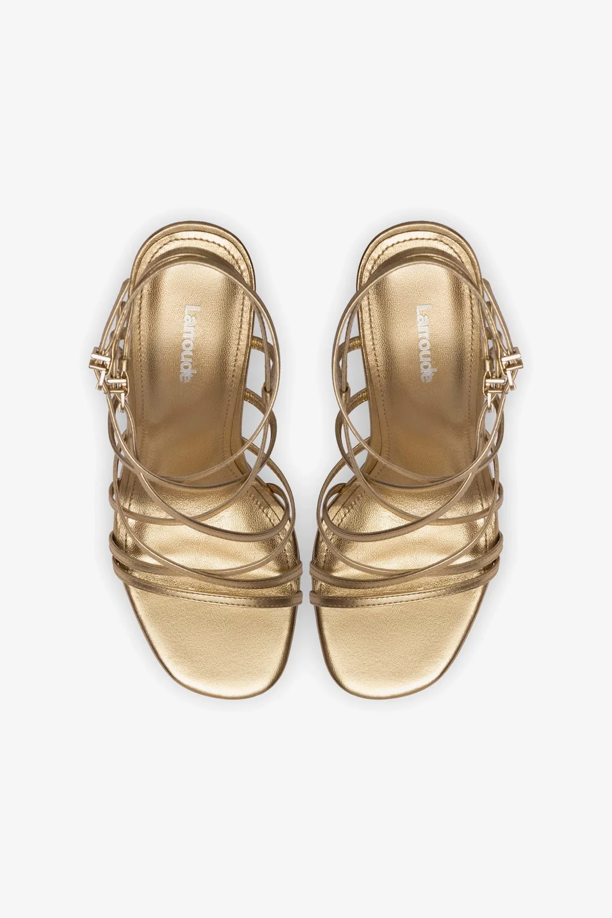 Naomi Wedge In Gold Metallic Leather