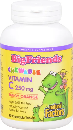 Natural Factors Big Friends Chewable C 250 Mg, Tangy Orange