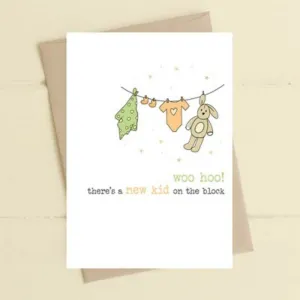New Kid on the Block Baby Card
