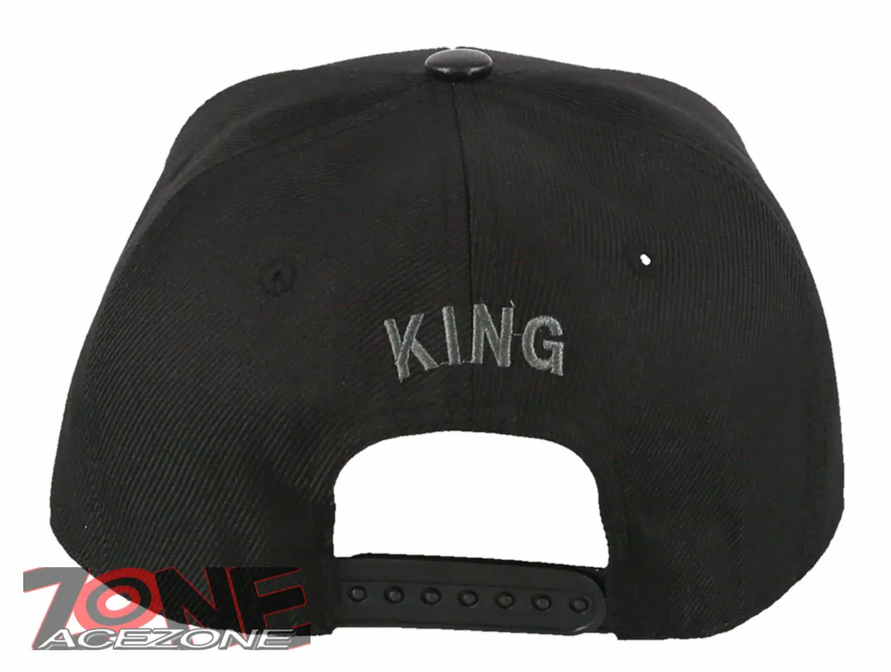 NEW! PVC KING FLAT LEATHER BILL SNAPBACK BASEBALL CAP HAT BLACK