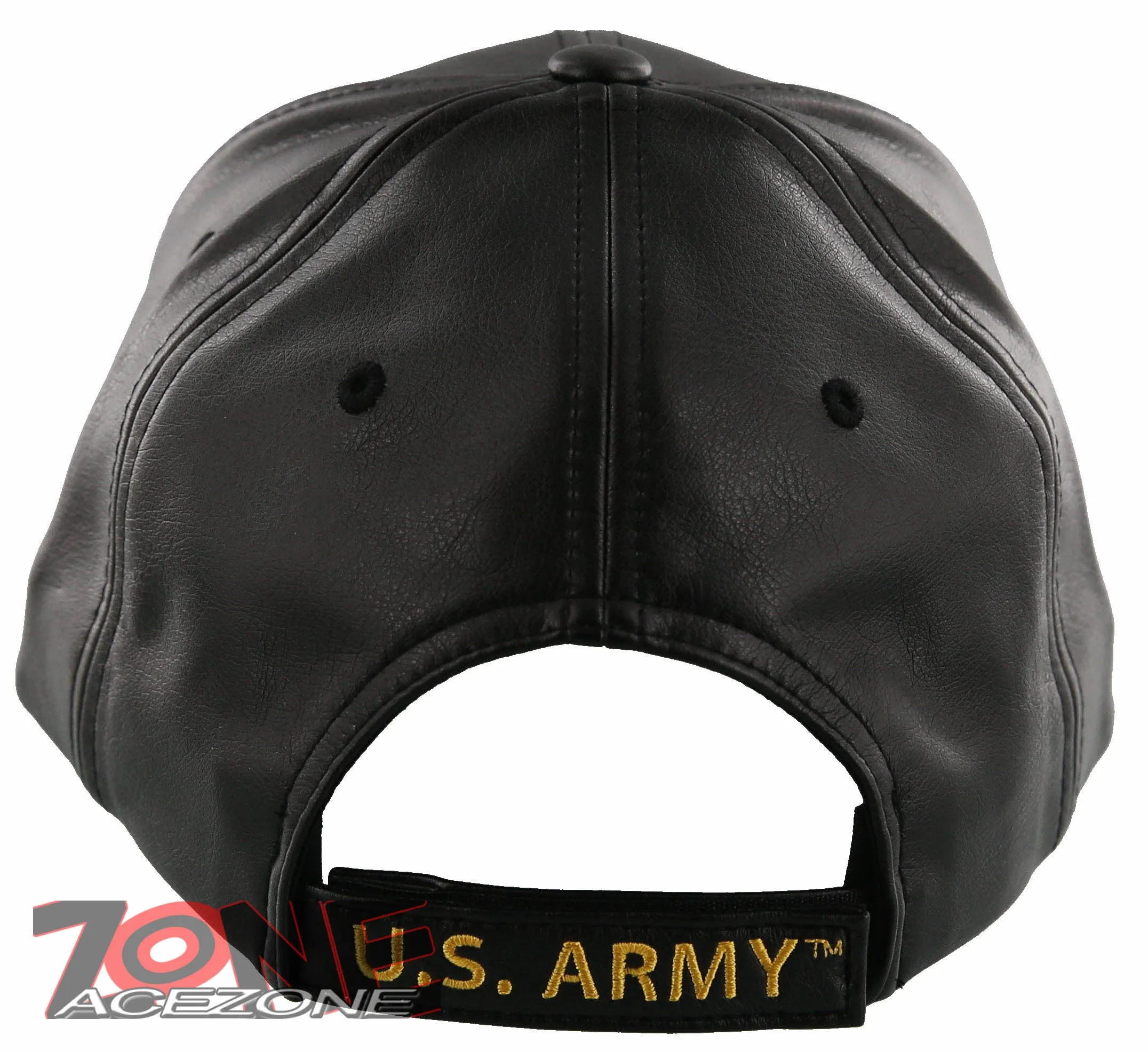 NEW! US ARMY RETIRED FAUX LEATHER BALL CAP HAT BLACK