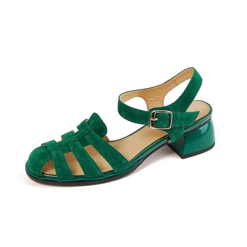 new Women sandals natural leather 22-25cm kid suede sheepskin pigskin full leather Gladiator sandals women summer shoes