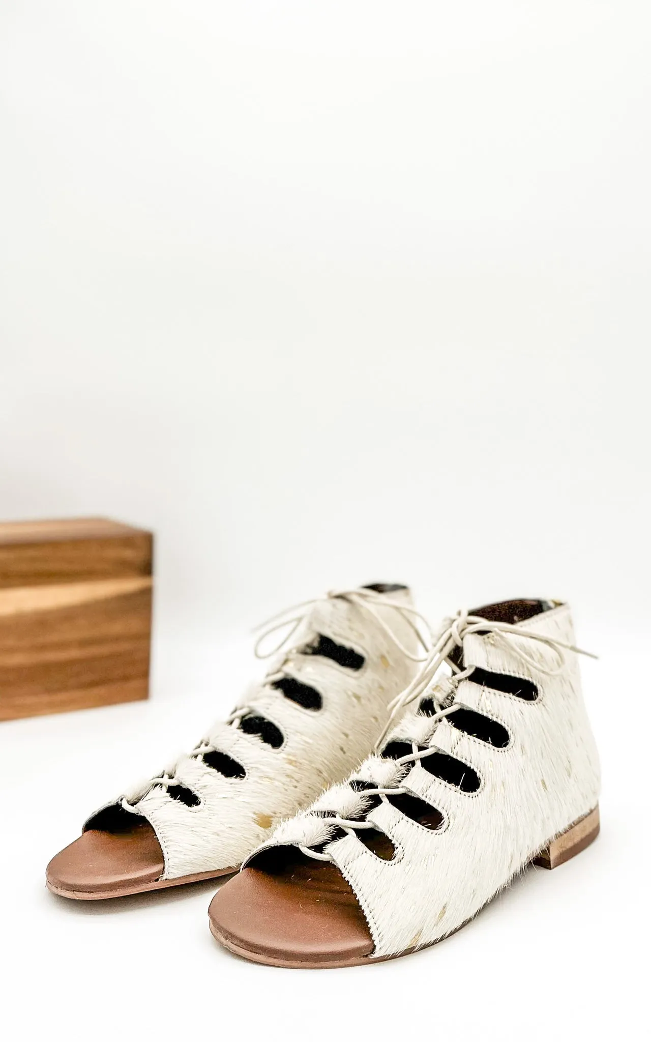 Nola Gold Gladiator Sandals with Zipper