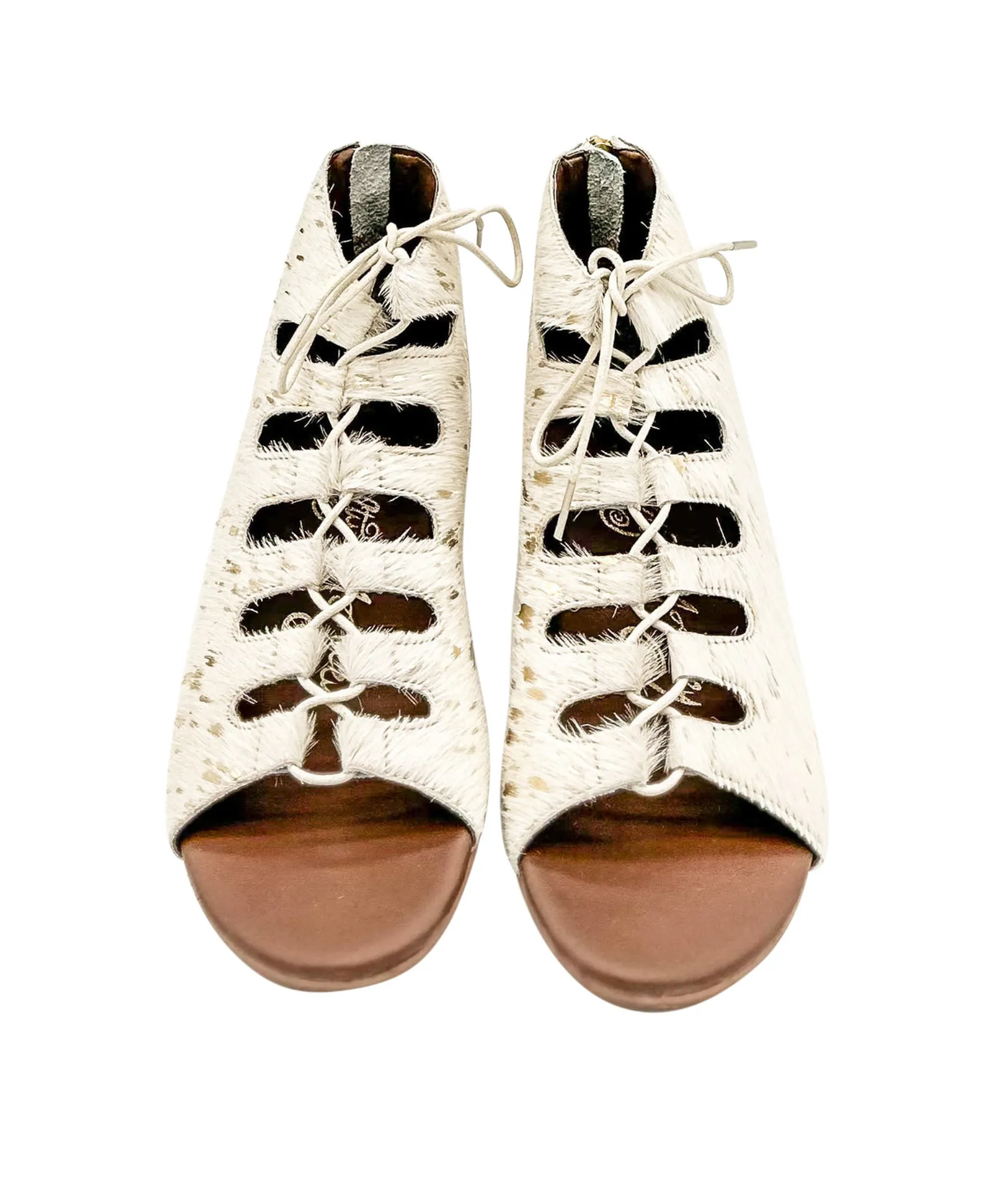 Nola Gold Gladiator Sandals with Zipper