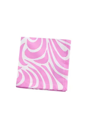 nouveau orchid pink printed cloth cocktail napkins