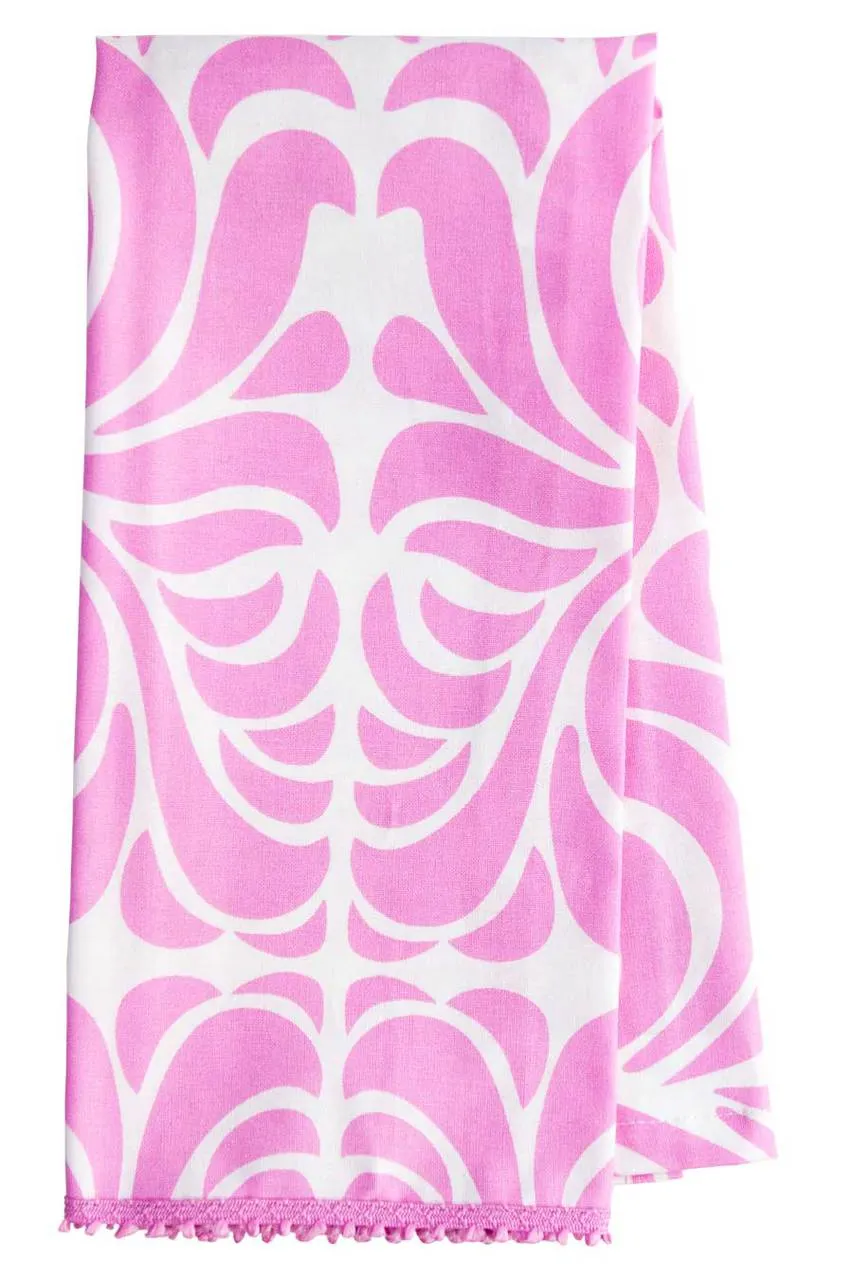 nouveau orchid pink printed cloth guest towels