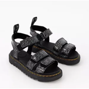 NWT! Dr. Martens Klaire Kid ) Black Cosmic Glitter 11 UK (US 12 Little Kid) M