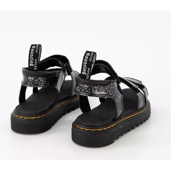 NWT! Dr. Martens Klaire Kid ) Black Cosmic Glitter 11 UK (US 12 Little Kid) M