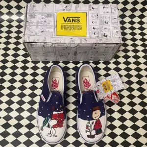 NWT Peanuts Christmas Slip-On Vans