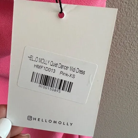 NWT Hello Molly Quiet Dancer Midi Dress in Pink