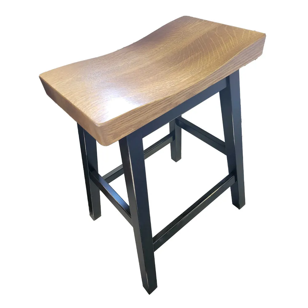 Oak Backless Bar Stool