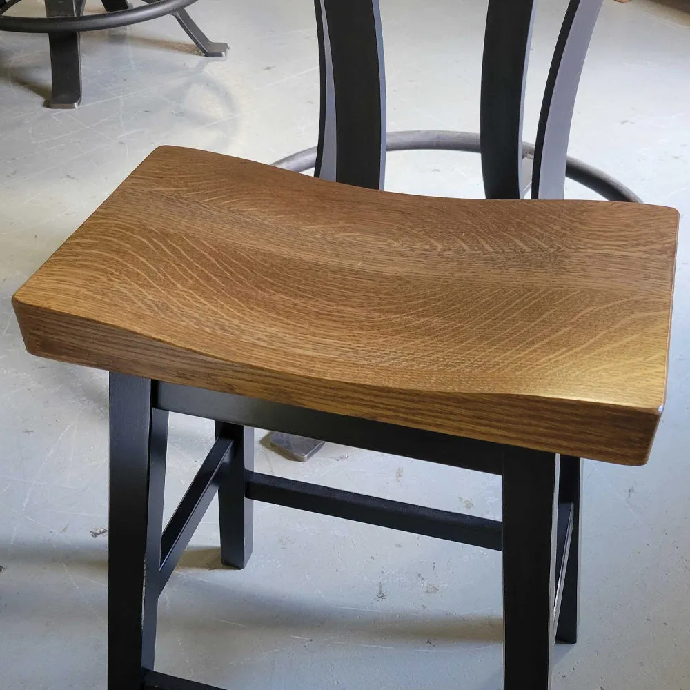 Oak Backless Bar Stool