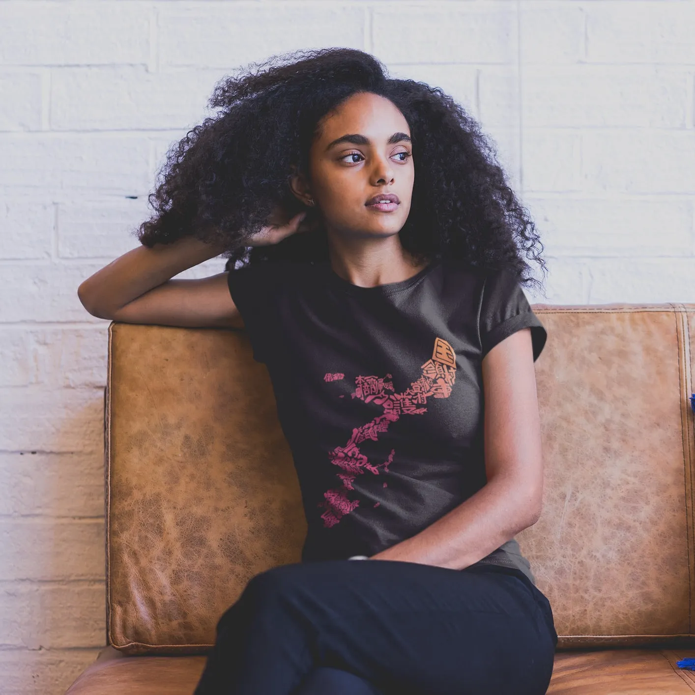Okinawa Story Map Unisex Tee Shirt - Hibiscus Red