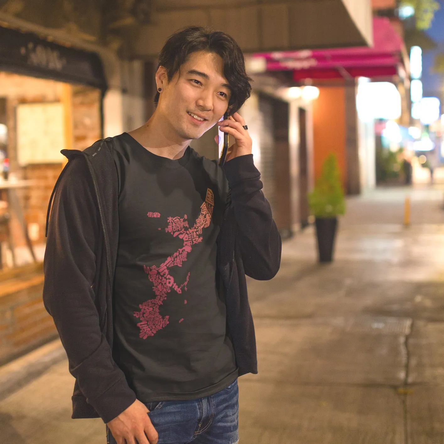 Okinawa Story Map Unisex Tee Shirt - Hibiscus Red