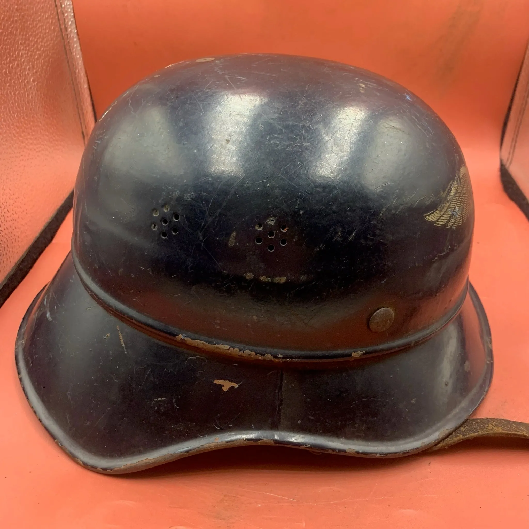 Original WW2 German Civil Defence Luftschutz Helmet - Complete with Liner & Chinstrap