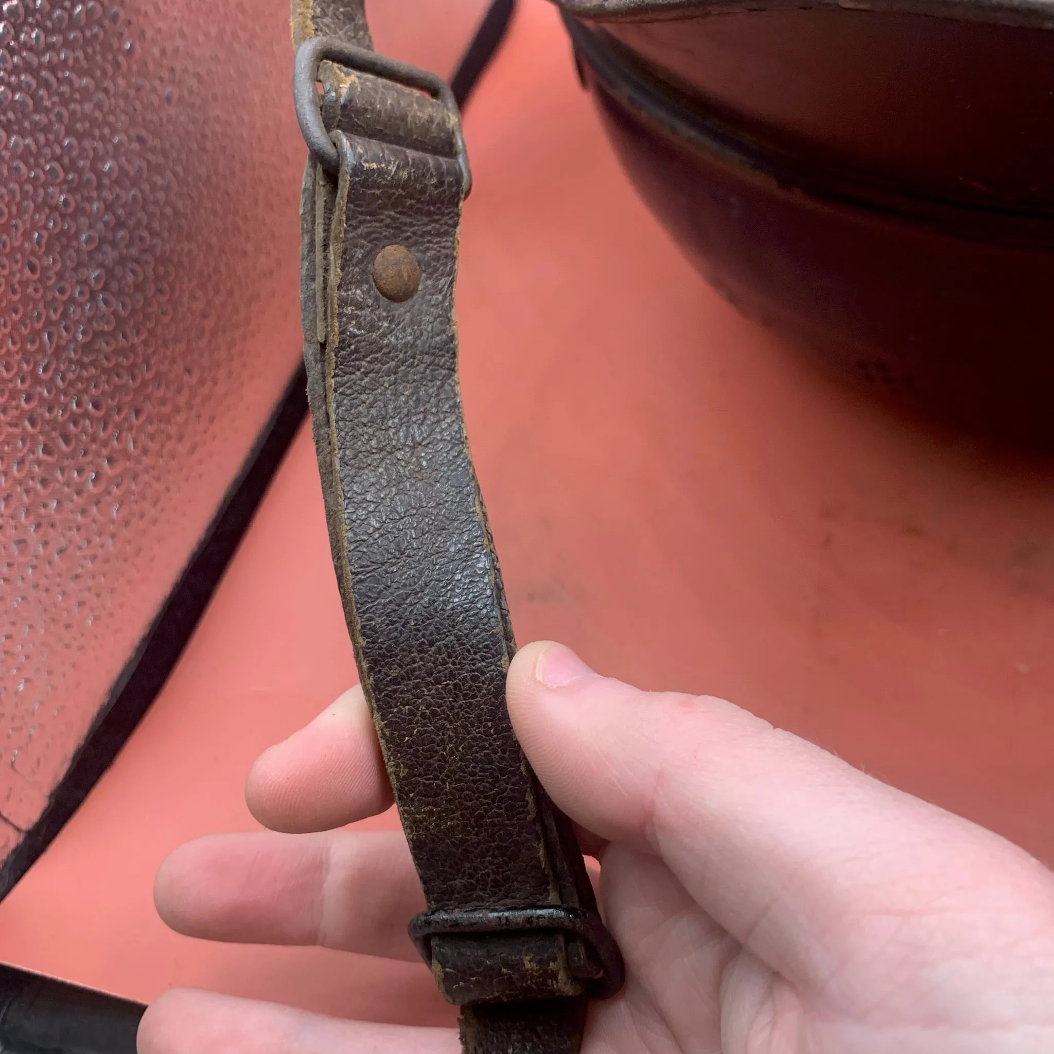 Original WW2 German Civil Defence Luftschutz Helmet - Complete with Liner & Chinstrap