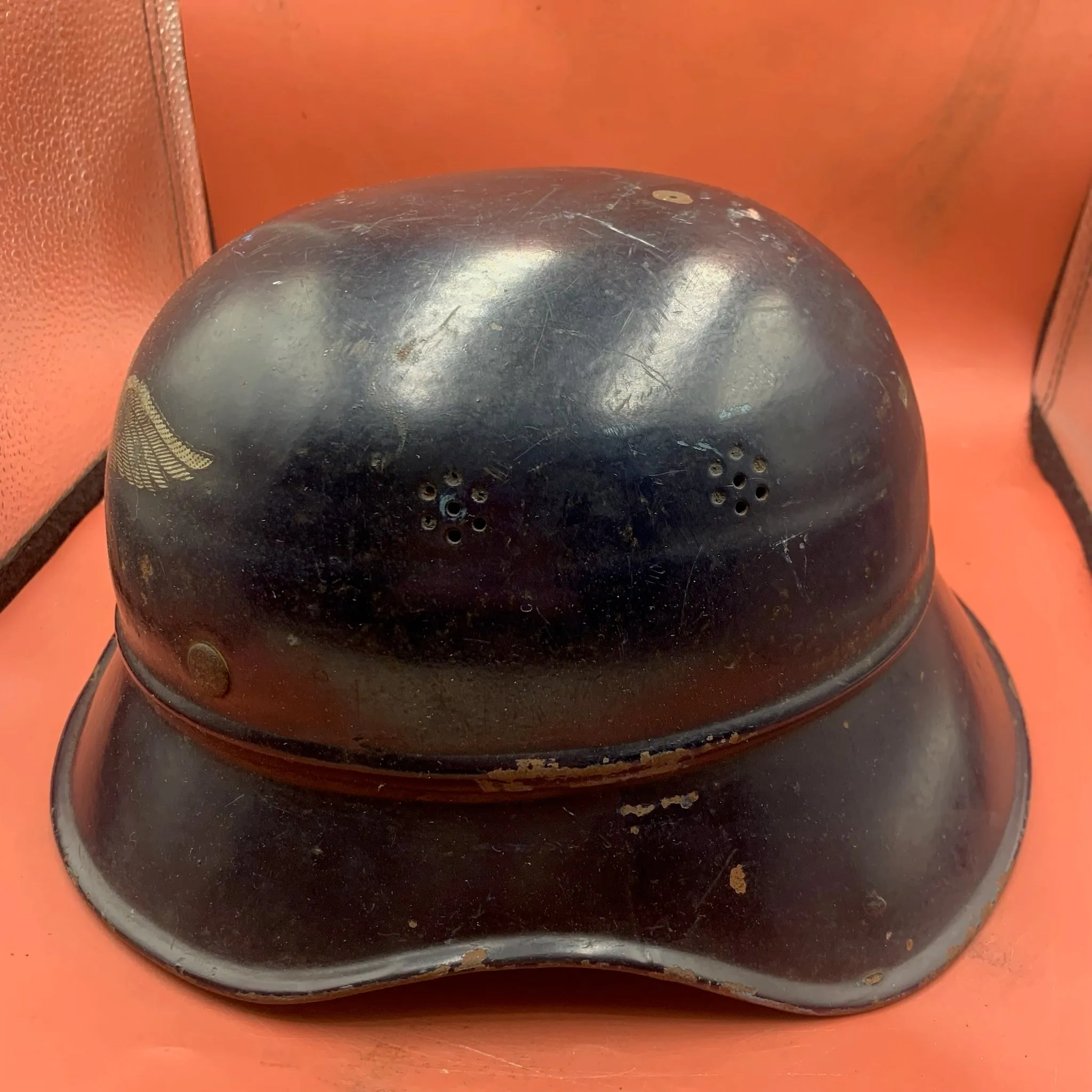 Original WW2 German Civil Defence Luftschutz Helmet - Complete with Liner & Chinstrap