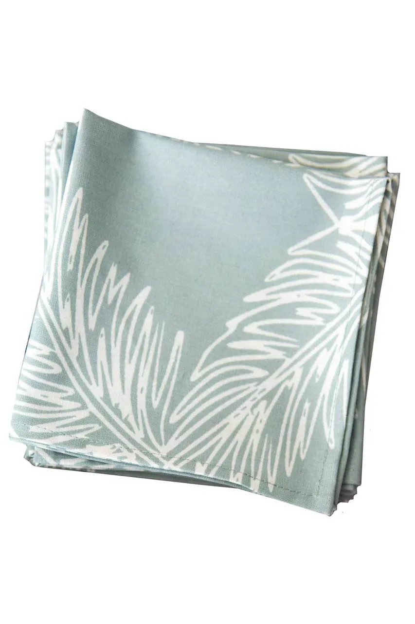 palm mineral gray printed cloth cocktail napkins