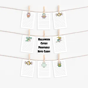Pastel Halloween Note Cards - Printable Stationary for Kids