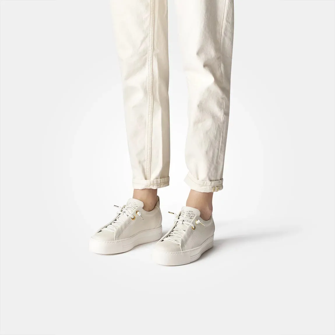 Paul Green - 5017 Ivory Elastic Slip On Trainer
