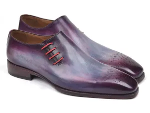 Paul Parkman Men's Side Lace Leather Oxfords in Purple
