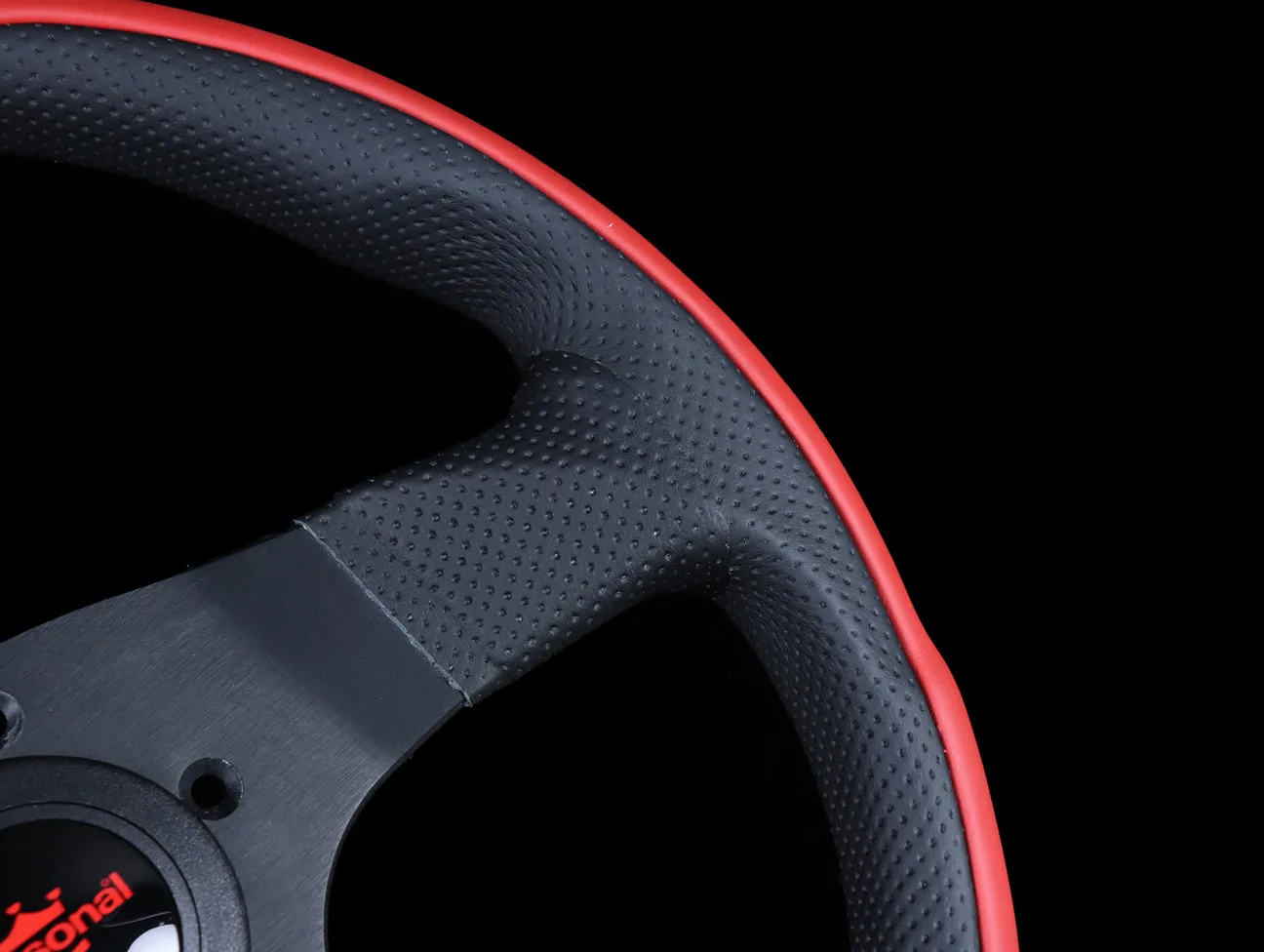Personal New Racing Line 320mm Steering Wheel - Red / Black Leather Combo