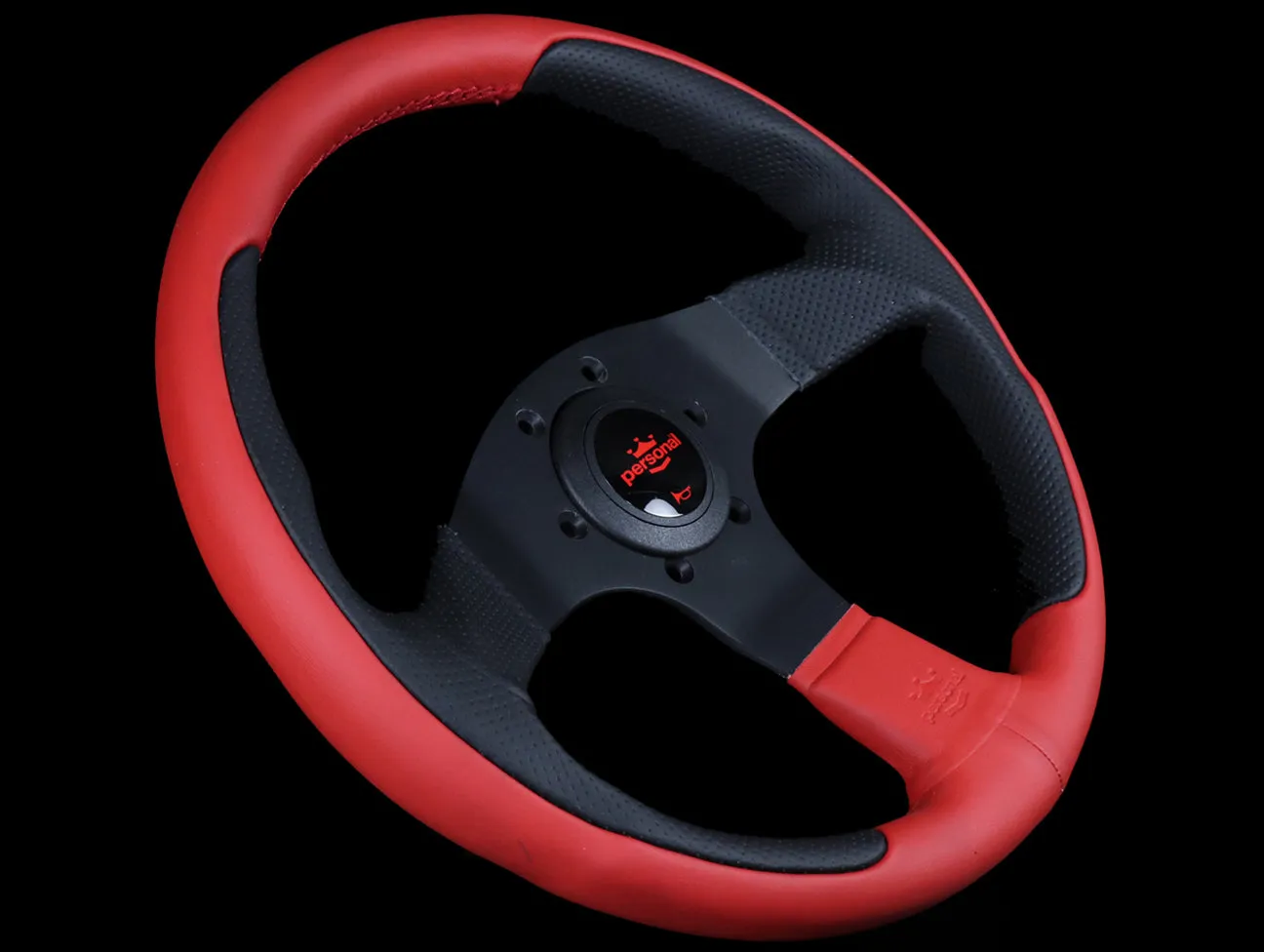 Personal New Racing Line 320mm Steering Wheel - Red / Black Leather Combo