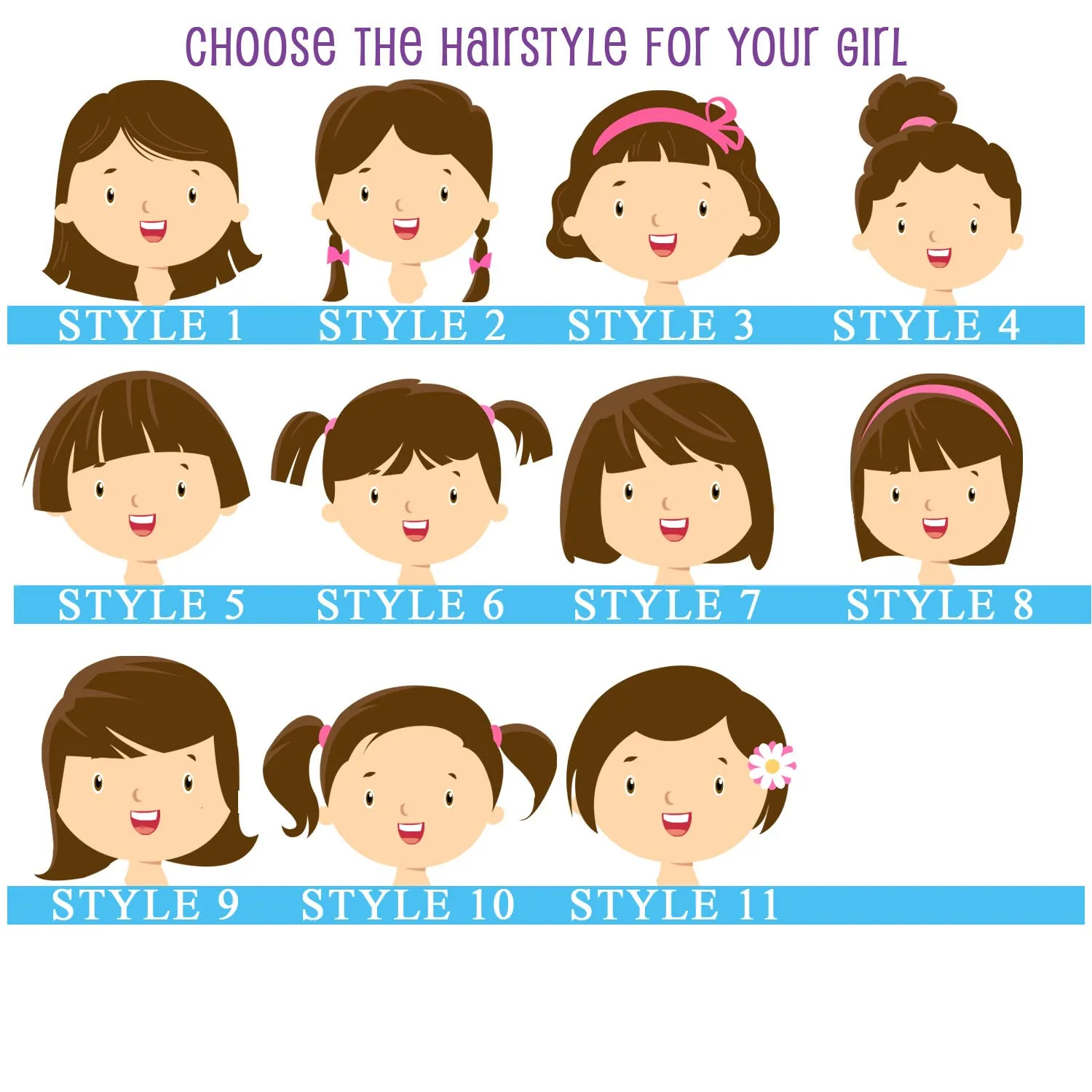 Personalized Custom Girl Character Plate, Bowl, Mug, Placemat Set - Choose Your Pieces