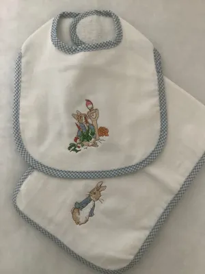 Peter Rabbit Bib & Burp Set - Blue