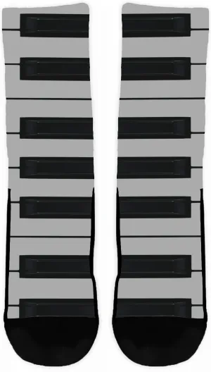 Piano Crew Socks - White