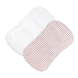 Pink Mini Checks Printed Burp Cloth Set