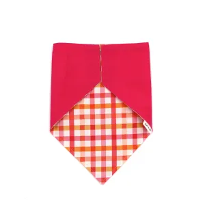Pink Orange Plaid Slip On Bandana