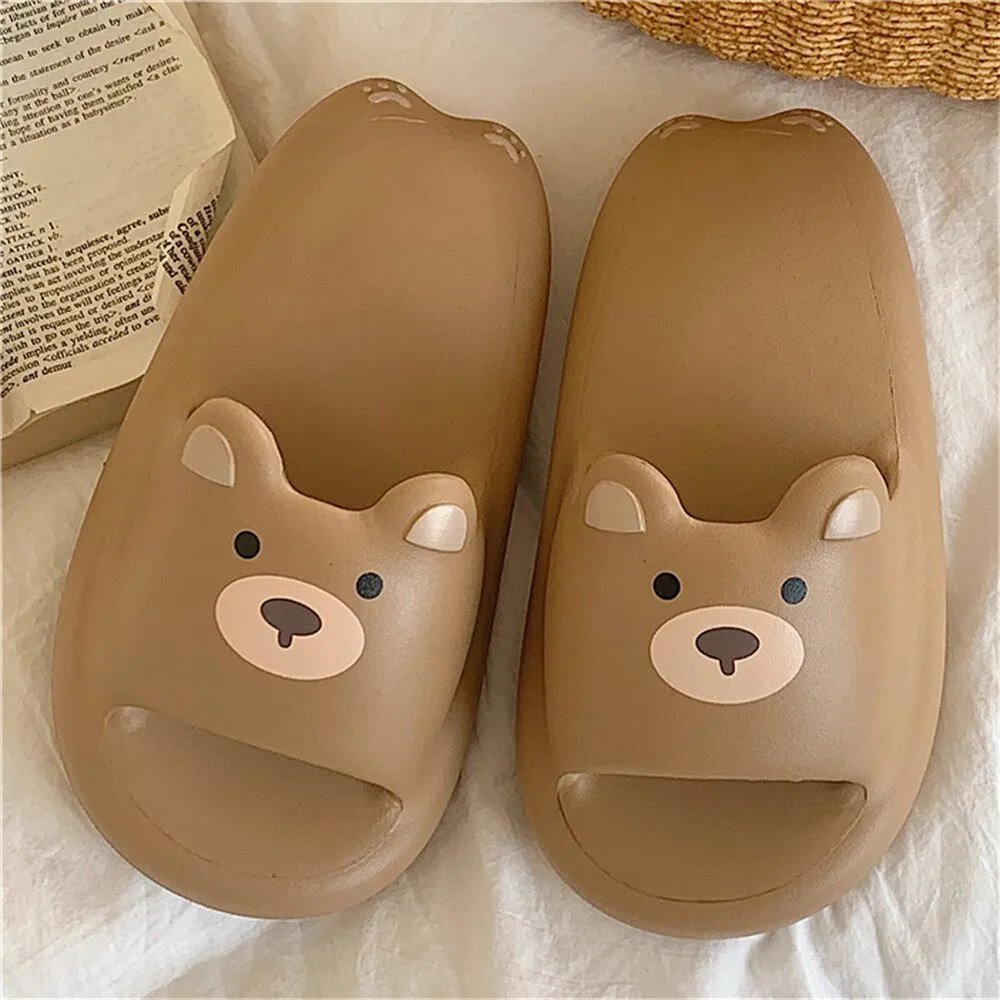 Pink Pig Pattern Summer Slippers for Adults